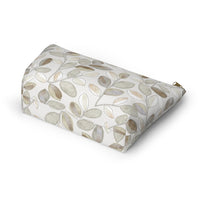 Cherry Plum Leaves Accessory Pouch w T-bottom in Brown